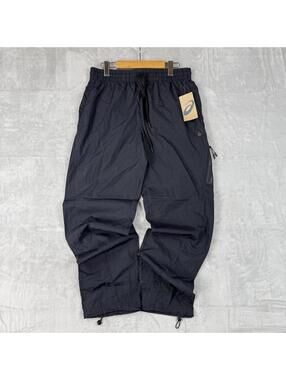 NWT ASICS Mens Track Pants Medium Black Lightweight  Athletic Running Training